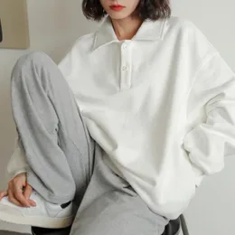 Kadın Hoodies sudaderas conucha para mujer ropa de calle holgada bb86con cuello vuelto botones harajuku combin todo combin todo