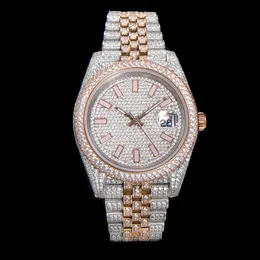 Orologio diamantato fatto a mano uomo orologio di lusso 41mm 2824 movimenti orologi firmati a zaffiro 904L Bracciale diamante pieghevole pieghevole orologio da polso di alta qualità Montre de Luxe