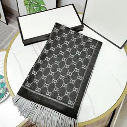 2022 Luksusowy projektant szalik moda paryska kaszmirowa szalik scarves męsko -damski listu marki szalik duży szalik ciepło zagęszczony wełna 70 cm x 180 cm