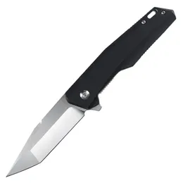 Продвижение R1025 Flipper Fliping Knife D2 Satin Tanto Point Blade G10 Гербочка шарикоподшипники быстро открытые ножи для папки EDC.