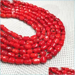 Other See Pic Natural Red Coral Beads Irregar Shape Loose For Women Diy Bracelets Necklace Jewely Exquisite Gift Size 8X9Mmsee Brit22 Dhdeo