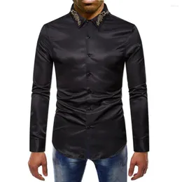 M￤ns casual skjortor Coldker Men's Slim Fit Solid m￶nster Turn-Down Collar Blue f￶r manlig plus-storlek streetwear