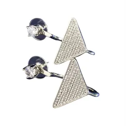 designer earrings stud Womens Luxurys Designers Earrings Letter inverted triangle stainless steel Ladies Round Geometric Zircon Rhinestone earring for Women