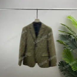 Xinxinbuy 남자 디자이너 코트 재킷 세트 세트 더블 자카드 편지 직물 색 웨빙 슈트 긴 소매 여자 검은 카키 브라운 m-4xl