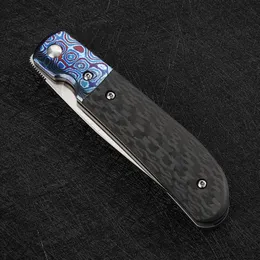 SMKE Knives Custom Bursper Prond Flipper Pocket Pocket Нож S90V Сатиновый лезвие Timascus углеродное волокно