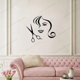 Adesivos de parede impermeabiliza papel de parede de salão de salão de salão decalque de beleza de beleza de beleza adesiva de cabelo de cabelo cx19