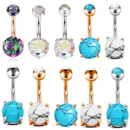 Belly Bars Surgical Steel Navel Ring Fire Opal Belly Button Jewellery Tragus Body Jewelry Piercing