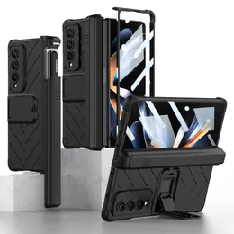 Cell Phone Cases Shockproof Armor For Samsung Galaxy Z Fold 4 5G Slide Pen Slot Magnetic Hinge Bracket Stand for Fold4 W221014