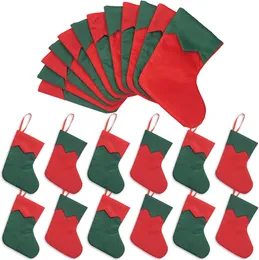 Natal 7 polegadas de meias de fadas verdes verdes Titulares de presentes para guloseimas a granel para vizinhos colegas de trabalho crian￧as pequenas lareira vermelha r￺stica decora￧￵es de ￡rvores de natal