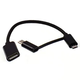 Mobil mobiltelefonkablar 10st/parti 2 i 1 OTG-adapter USB Kvinna till mikro USB-typ C Datasynkronisering för Hua-Wei Mac-Book U-disk