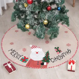 108 Cm Christmas Tree Skirts Santa Claus Snowman Printing Trees Skirt Christmas Home Floor Decoration New Year Party Supplies TH0572