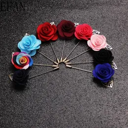 Brosches mode boutonniere blommor fast färg stick lapel slips stift brosch våg badge trasa bröstpin