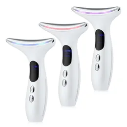 Ansikte massager EMS Microcurrent Neck Beauty Device LED PON FÖRSTA REJUVENATION ANTI WRINKE THIN DUBBEL HINKLÄG AV 221013