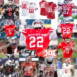 Amerikan Koleji Futbol Giyim Houston Cougars Futbol Forması Marcus Jones Jake Herslow Seth Green Ike Ogbogu Ta'zhawn Henry Kesean Carter Malik Robinson Latrell