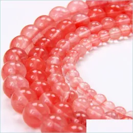 Other See Pic 4-14M Natural Crystal Stone A-Grade Watermelon Red Beads Semi-Finished Jewelry Making Diy Necklace Bracelet Accessories Dhmok