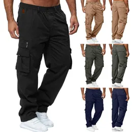Pantaloni da uomo tasca da uomo per tutte le stagioni pantaloni casual tinta unita pantaloni moda tuta da spiaggia gamba dritta fitness