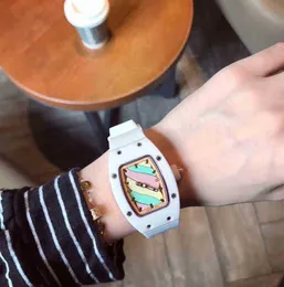 RM Marshmallow Womens Automatic Mechanical Watch Начатки атмосфера атмосфера керамическая лента алмаз инкрустация личности универсальная малая мода