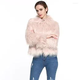 Women's Fur NORA TWIPS Coat Women Fluffy Warm Long Sleeve Outerwear Autumn Winter Jacket Turn-down Collar Overcoat Plus Size 3XL