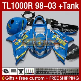 Tankverkleidungen Rizla Blue für Suzuki TL-1000 TL 1000 R 1000R SRAD 1998 1999 2000 2001 2002 2003 Bodywork 162no