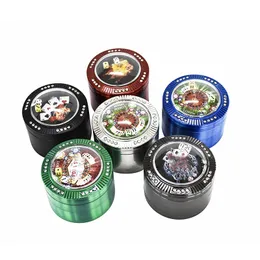 Diamond Dice Smoking Herb Tobacco Grinders Gioca Relax 4 Pezzi Metallo Tobacco Shredder Hand Grinder 52mm Diametro