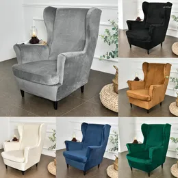 Chair Covers Wing Back Cover Velvet Spandex Stretch Armchair Slipcovers Office Computer Sofa With Seat Cushion Footstool