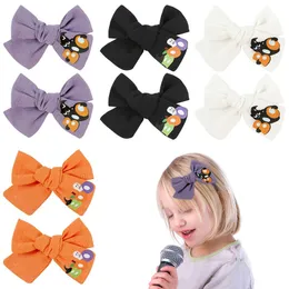 4 pulgadas Baby Halloween Bows with Clip Accesorios para el cabello Ni￱as Ni￱os Ghost Technpin Children Girl Accesorios