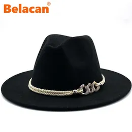 Beanie/Skull Caps British Fedora Hat Män Kvinnor Ull Felt hattar Damer Big Wide Brim Panama Vintage Gangster Trilby Church Wedding Derby Jazz Hats T221013