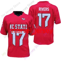 NC State North Carolina Wolfpack Football Jersey NCAA College Philip Rivers White Red Black Size S-3XL All Stitched Youth Men