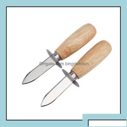 Other Kitchen Tools Other Kitchen Tools Dining Bar Home Garden Wood-Handle Oyster Shucking Knife Stainless Steel Oysters Dh4Nm Drop Otxmc