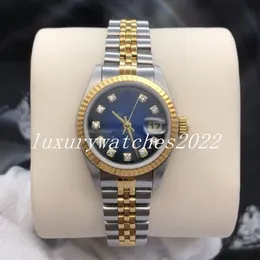 5 نجوم V5 إصدار Lady Watch 31mm NF صنع ميكانيكا أوتوماتيكا من الفولاذ المقاوم للصدأ الأزرق الأزرق المشرق الحافة اثنين نغمة الياقوت دائمة ساعات معصم