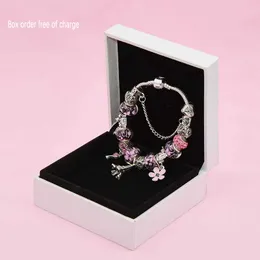 Charm Bracelets FAHMI 2021 New Charm Tower Pendant Bracelet for Pandora Platinum DIY Beaded Lady Elegant Bracelet with Original Box Holiday Gift