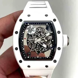 Роскошные мужские механики часы для наручных часов Business Leisure RM055 Многофункциональная автоматическая механическая мельница белая керамическая лента Мужчина On0