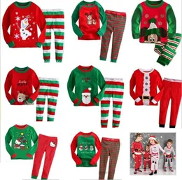 Çocuk Noel Pijamaları Set Elk Giyim Boys Sweetwear Giyim Çocuk Bebek Pamuk Karikatür Pijamalar Kış Sonbahar Pijamaları