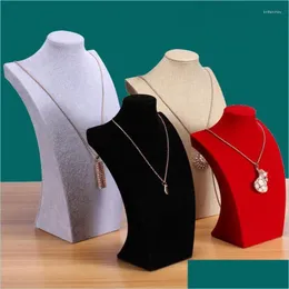 Smycken påsar väskor smycken påsar lyxmodell byst visa utställare 5 storlekar alternativ grå veet display halsband hängen mannequin dhs7r