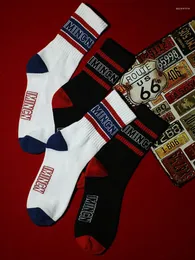 Calzini da uomo Europe e American Street Edwin Lettere addensate Two Bar Tide SOCK Warm Sports Cotton INS Women In The Calze