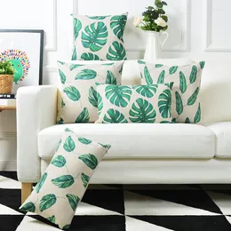 Kudde gröna växter tropiska bananblad täcker heminredning lövkuddar kudde kontor soffa