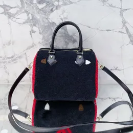 2022 Vinterklassisk Speedy Lambool Totes axelväskor Frankrike märke Fashion Läderremmar gamla blommor kudde handväskor stor kapacitet crossbody väska designer väska