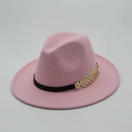 Beanie/Kafatası Kapakları Özel Keçe Şapkası Erkekler Kemer Kadınları ile Fedora Şapkaları Vintage Trilby Caps Yün Fedora Sıcak Caz Şapkası Chapeau Femme Feutre Panaman Hat T221026