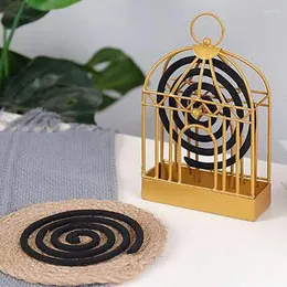 Fragrance Lamps 2Pcs Mosquito Coil Holder Iron Hollow Coils Box Rack Plate With Cover And Handle For Home Outdoor