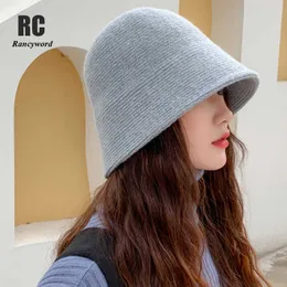 Beanie/Skull Caps Bucket Hat Women Autumn Winter Cap Wool Sticked Fisherman Hats Vintage Solid Color Casual Bob Hat Female Simple Gorro Ny T221013