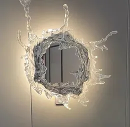 Luksusowa lampa ścienna willi salon tło dekoracyjna żywica dziewicza dzieł lustrzka lustro w łazience oświetlenie hotelowe