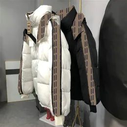 新しいスタイルスタンドカラーフード付きパーカーユニセックススポーツダウンコート男性女性温かい屋外オーバーコート