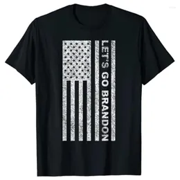Herr t-skjortor låt oss gå Brandon USA-flagga t-shirt modekläder grafiska tee-toppar