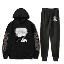 Survêtements pour hommes Jujutsu Kaisen Sweats à capuche Pantalons de survêtement Deux pièces Ensemble Pulls Coton Streetwear pour hommes / femmes