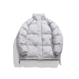 Zimowe męskie kurtki Parkana Streetwear Hip Hop astronauta planeta nadruku grube ciepłe płaszcze 2022 HARAJUKU Fashion Fashion Jacket Outdoor