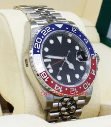Caixa original relógio GMT-II 116719 BLRO PEPSI 18K Caixa de ouro branco/papéis Novos relógios mecânicos automáticos masculinos BF