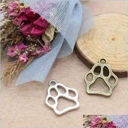 Charms 100Pcs Charms Dog Bear Paw 19X17Mm Antique Making Pendant Fit Vintage Tibetan Sier Diy Bracelet Necklace 441 T2 Drop Delivery Dhmee