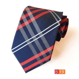 Boyun bağları erkekler klasik ipek kravat şerit ekose erkek iş tasarımcısı boyun giysisi sıska damatlar, düğün partisi takım elbise gömlek için kravat