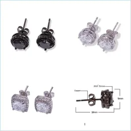 Ohrstecker Herren Hip Hop Ohrstecker Schmuck Neue Mode Schwarz Sier Simated Diamant Runde Für Männer 301 N2 Drop Lieferung 2022 Ohrring Dhwcv