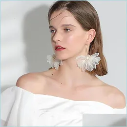 Other Holiday Wind Fairy Air Cloth Art Big Petal Flower Earrings Forest Female Korean Temperament Fresh 448 Z2 Drop Delivery 2022 Jew Dhikm